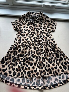 Zara Leopard-Print Polo Dress - Beige, Black & Brown